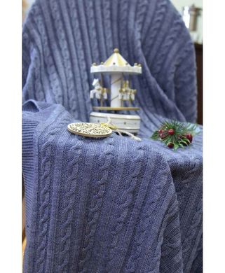 Фото Подушка вязанная декоративная Soft Синий Меланж