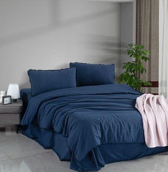 Фото Комплект постельного белья Sikel Stonewashed Ranforse Soho Firfirli Синий