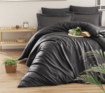 Фото Сатинова постільна білизна First Choice Cotton Satin Snazzy Anthrasite хм31407