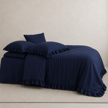 Фото Комплект постельного белья La Maison Stonewashed Weens Indigo​​ Вареный Хлопок