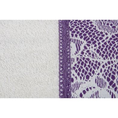 Фото Махровое полотенце с кружевом Romeo Soft 100% Хлопок 500г Crochet Mor Молочное