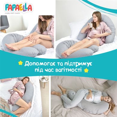 Фото Подушка для беременных и кормления Papaella Горошек Бирюзовая
