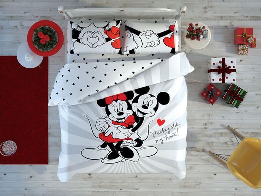 Фото Постільна білизна світиться у темряві TAC Ранфорс Disney M&M Minnie Mouse Love Day