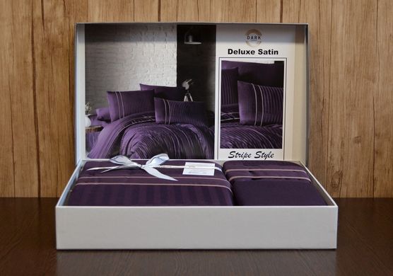 Фото Комплект постельного белья First Сhoice Сатин Люкс Stripe Style Purple Фиолетовый