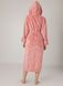 Фото №2 з 5 товару Жіночий махрово-велюровий халат з каптуром Nusa 8655 Рожевий