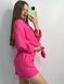 Фото №7 з 9 товару Жіночий лляний костюм Шорти + Сорочка Рожевий 134/23 рожевий