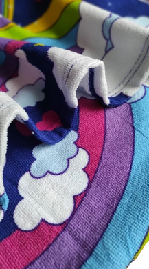 Фото Детское махровое полотенце-пончо с капюшоном Home Brand Единорог Синее
