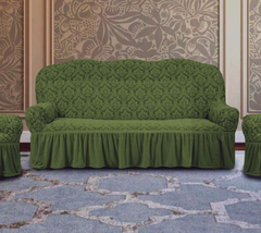 Фото Жакардовий чохол для 2-3х містного дивана Turkey № 8 Зелений