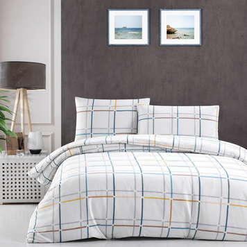 Фото Тепла байкова постільна білизна Фланель Cotton Collection Flanel Modern Grid