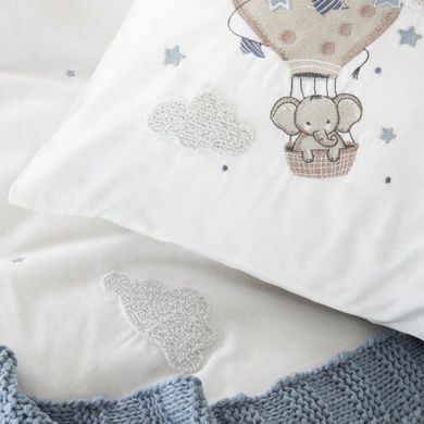 Фото Набір в дитяче ліжечко для немовлят Karaca Home Elephant Sky Mavi 5 Предметів