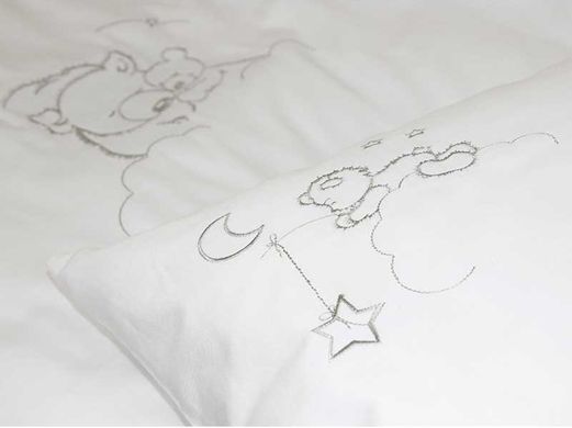 Фото Постільна білизна в ліжечко Ведмедик Руно Сатин простирадло на гумці
