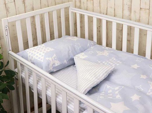 Фото Набір в дитяче ліжечко Руно Бязь Blue Star простирадло на гумці