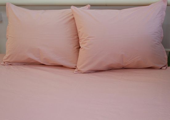 Фото Простынь на резинке + наволочки Tag Ранфорс Pale Blush Светло-розовая