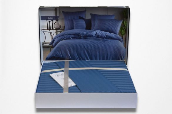 Фото Комплект постільної білизни Charlotte Stripe Satin Indigo хм41204