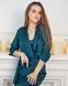 Фото №7 из 12 товара Женский домашний костюм Шаль Шелк Брюки + Халат Изумрудный 906