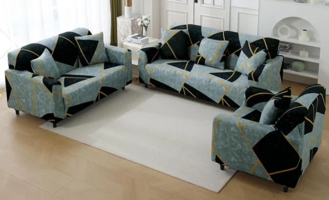 Фото Универсальный трикотажный чехол на кресло Abstract Marble Серый