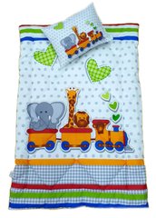 Фото Детский набор в кроватку одеяло + подушка Zeron Zoo- Поезд