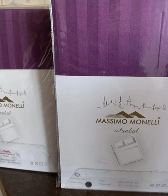Фото Набор Простынь и наволочки Massimo Monelli Saten Stripe Фиолетовый