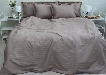 Фото Комплект постельного белья ТМ Tag Multistripe 100% Хлопок Кофейный MST-13