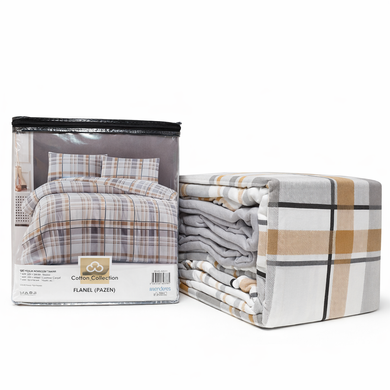 Фото Тепла байкова постільна білизна Фланель Cotton Collection Flanel Beige Classic