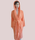 Фото №1 из 5 товара Женский длинный махровый халат c капюшоном Welsoft Zeron Нежно-персиковый
