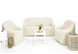 Фото №1 з 3 товару Універсальний трикотажний чохол для дивана та 2-х крісел Молочний