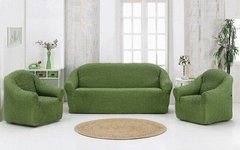 Фото Чохол для 2-х-3-х містного дивана + 2 крісла без спідниці Turkey №4 Зелений