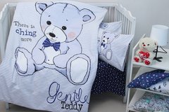 Фото Постельное белье в детскую кроватку 100% Хлопок Teddy Blue