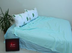Фото Комплект постельного белья ТМ Tag Pike Cactus с Вафельным Пике Голубой NP-23