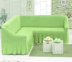 Фото Чохол для кутового дивана зі спідницею-воланом Turkey 15 Світло-оливковий