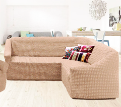 Фото Чехол для углового дивана без юбки Turkey № 13 Капучино