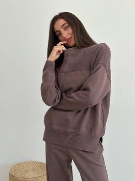 Фото Женский вязаный трикотажный джемпер Katrin Шоколад