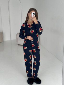 Фото Женский домашний костюм-пижама Брюки + Рубашка Мишка