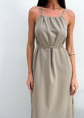 Фото Женское льняное платье макси с карманами Athena Корда