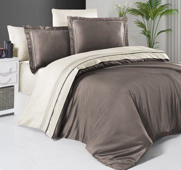Фото Сатинова постільна білизна First Choice Deluxe Satin Serenity Mink Cream 31291