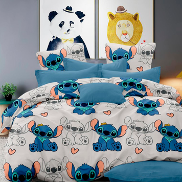 Фото Комплект постільної білизни Selena Ранфорс 100% Бавовна Toy Love 200182 Стіч Stitch із стічем