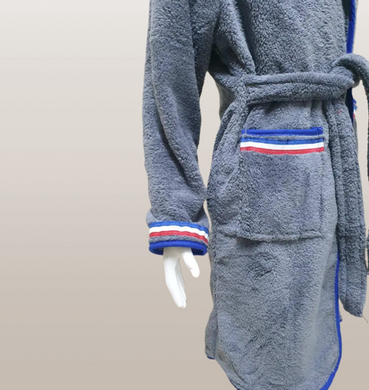 Фото Детский махровый халат c капюшоном Welsoft Zeron Темно-серый