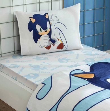 Фото Комплект постільної білизни з піке TAC Disney Sonic Speedy простирадло на резинці p-60325183