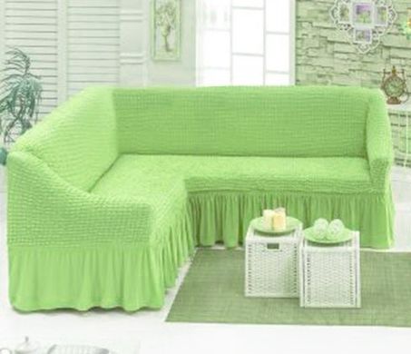 Фото Чохол для кутового дивана зі спідницею-воланом Turkey 15 Світло-оливковий