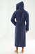 Фото №6 из 8 товара Мужской махровый халат с капюшоном Велюр/Махра Nusa 7230 Fume Серо-синий