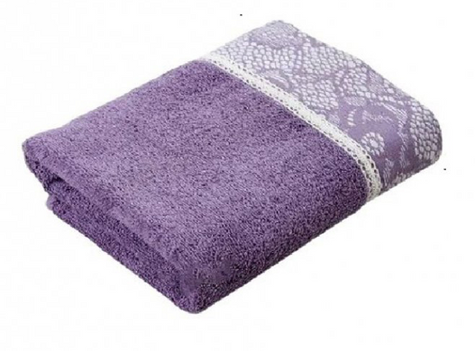 Фото Махровий рушник з мереживом Romeo Soft 100% Бавовна 500г Crochet Фіолетовий 2000008489409