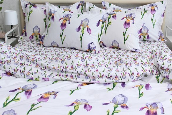 Фото Постільна білизна Turkish Cotton 100% Бавовна Irises Lila PrimaTeks PT-R03 PT(1,5-sp)-R03