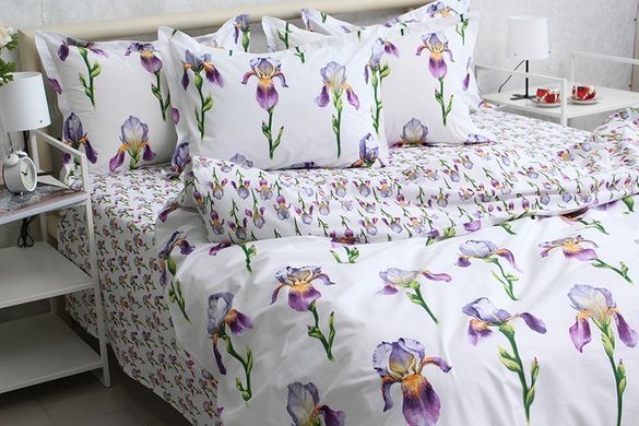 Фото Постільна білизна Turkish Cotton 100% Бавовна Irises Lila PrimaTeks PT-R03 PT(1,5-sp)-R03