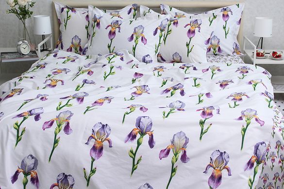 Фото Постільна білизна Turkish Cotton 100% Бавовна Irises Lila PrimaTeks PT-R03 PT(1,5-sp)-R03