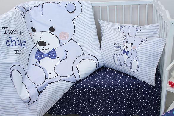 Фото Постільна білизна в дитяче ліжечко 100% Бавовна Teddy Blue