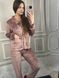 Фото №5 з 10 товару Жіночий домашній костюм Штани + Кофта на гудзиках Рожева Пудра бк