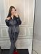 Фото №1 з 9 товару Жіночий Королівський домашній костюм Шаль Штани + Халат Джинс 065/21 джинс (сіро-синій)