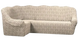 Фото №1 з 5 товару Жакардовий чохол для кутового дивана Без Спідниці Turkey № 10 Сіро Молочний