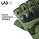 Фото №2 з 9 товару Тактичні рукавиці короткопалі із захистом кістячок UAD Zeus Олива Зевс відкриті без пальців байкерські