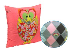 Фото Декоративна подушка Owl Red Руно Силікон у Сатині